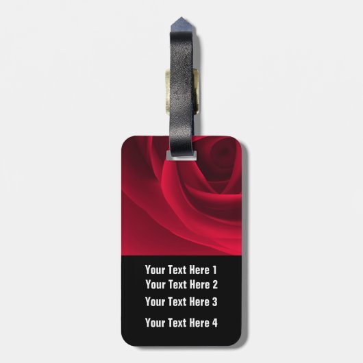Red Rose Custom Monogram Bagagelabel (Achterkant verticaal)