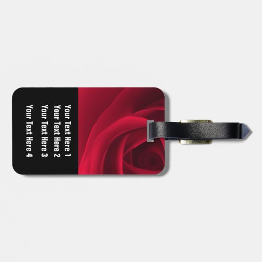 Red Rose Custom Monogram Bagagelabel (Achterkant horizontaal)