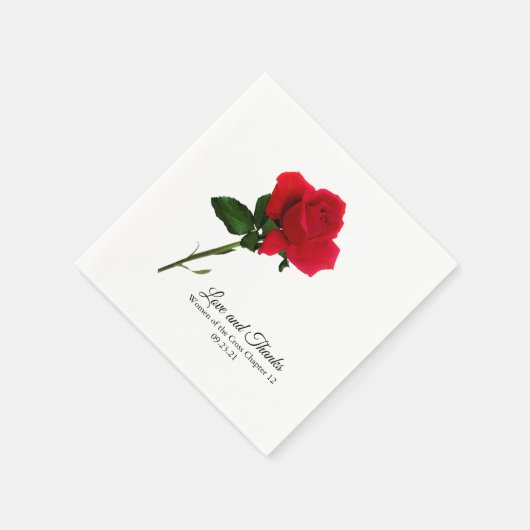 Red Rose Custom Script Cocktail servet (Hoek)