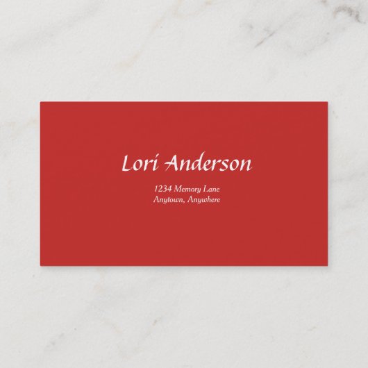 Red Rose Custom Visitekaartje (Achterkant)