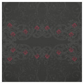 Red Rose Damask Scroll Gothic Fabric Stof (Swatch)