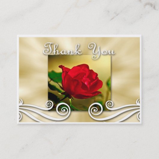 Red Rose Dank je Visitekaartje (Voorkant)