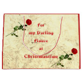 Red Rose Darling Fiance bij kerstontwerp Large Cadeautasje (Voorkant)