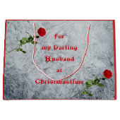 Red Rose Darling Husband met kerstdesign Groot Cadeauzakje (Voorkant)
