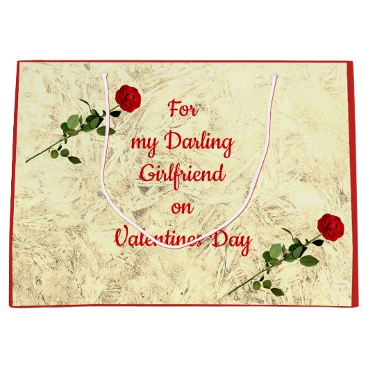 Red Rose Darling Vriendin op Valentijnsdag Groot Cadeauzakje (Voorkant)