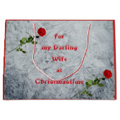 Red Rose Darling Wife bij kerstontwerp Large Cadeautasje (Voorkant)