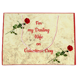 Red Rose Darling Wife op Valentijnsdag Large Cadeautasje