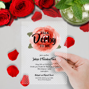 Red Rose Derby Party Acryl Uitnodigingen