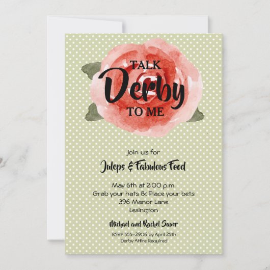 Red Rose Derby Party Kaart (Voorkant)