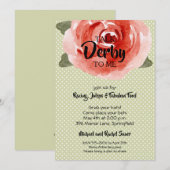 Red Rose Derby Party - Uitnodigingen (Voorkant / Achterkant)