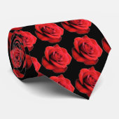Red Rose Design Necktie Stropdas (Opgerold)