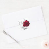Red Rose design Square Sticker (Envelop)