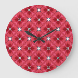 Red Rose Diamond Geometric Pattern Grote Klok
