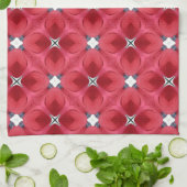 Red Rose Diamond Geometric Pattern Theedoek (Gevouwen)