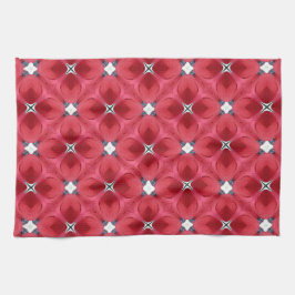 Red Rose Diamond Geometric Pattern Theedoek