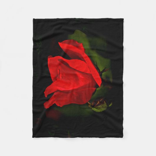 Red Rose - Donkere passie Fleece Deken (Voorkant)