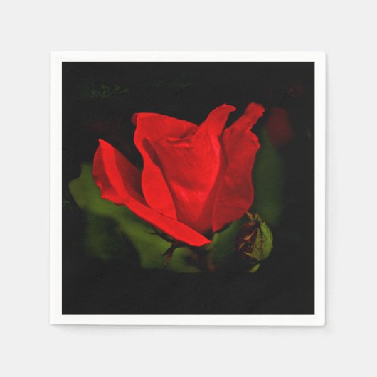 Red Rose - Donkere passie Servetten (Voorkant)