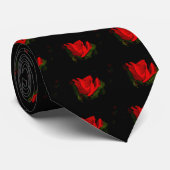 Red Rose - Donkere passie Stropdas (Opgerold)