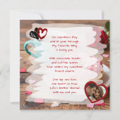 Red Rose, Donut and Coffee | Valentine's Day Feestdagenkaart (Achterkant)