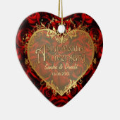 Red Rose Elegance - 50ste Jubileum Keramisch Ornament (Rechts)