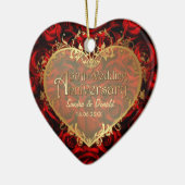 Red Rose Elegance - 50ste Jubileum Keramisch Ornament (Links)