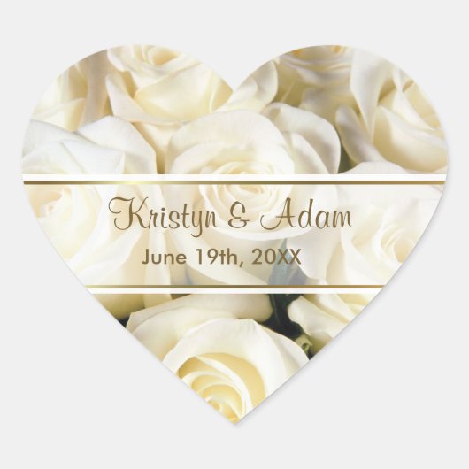 Red Rose Elegance - Aanpassen Hart Sticker (Voorkant)