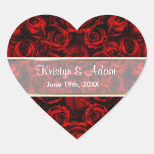 Red Rose Elegance - Aanpassen Hart Sticker