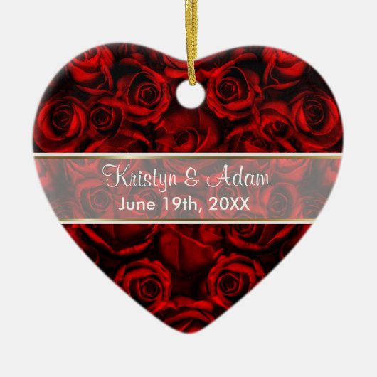 Red Rose Elegance - Aanpassen Keramisch Ornament (Voorkant)