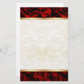 Red Rose Elegance Briefpapier (Voorkant / Achterkant)