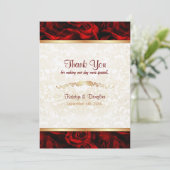 Red Rose Elegance - Dank u Bedankkaart (Staand voorkant)