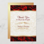 Red Rose Elegance - Dank u Bedankkaart (Voorkant / Achterkant)