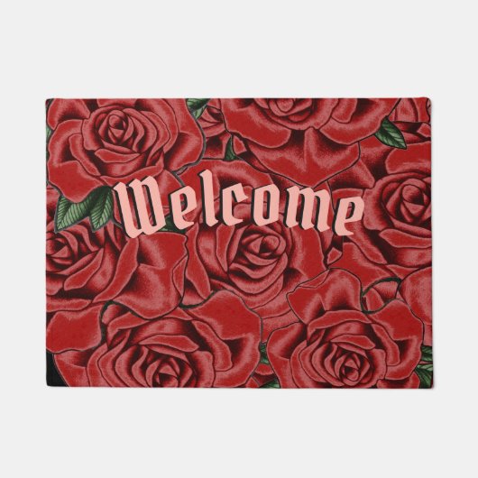 Red Rose Elegance Deurmat (Voorkant)