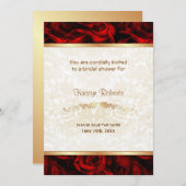 Red Rose Elegance - Douche Save The Date (Voorkant / Achterkant)