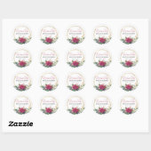 Red Rose Elegant Calligraphy Quinceanera Ronde Sticker (Vel)