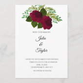 Red Rose Elegant Floral Invite Kaart (Voorkant)