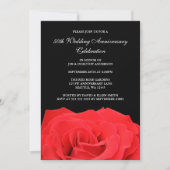 Red Rose en Black 50th Wedding Jubileum Kaart (Voorkant)