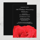 Red Rose en Black 50th Wedding Jubileum Kaart (Voorkant / Achterkant)