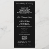 Red Rose en Black Wedding Programma Programmakaart (Achterkant)