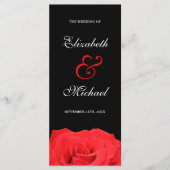 Red Rose en Black Wedding Programma Programmakaart (Voorkant)
