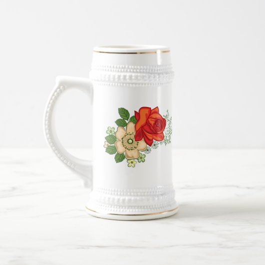 Red Rose en Daisies Bierpul (Links)