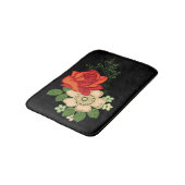 Red Rose en Daisies Black Achtergrond Badmat (Gekanteld)