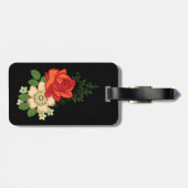 Red Rose en Daisies Black Achtergrond Bagagelabel (Achterkant horizontaal)