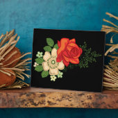 Red Rose en Daisies Black Achtergrond Fotoplaat (Zijkant)