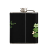 Red Rose en Daisies Black Achtergrond Heupfles (Achterkant)