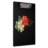 Red Rose en Daisies Black Achtergrond Klembord (Rechts)