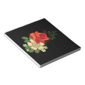Red Rose en Daisies Black Achtergrond Notitieblok (Schuin)