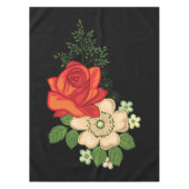 Red Rose en Daisies Black Achtergrond Tafelkleed (Voorkant)