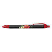 Red Rose en Daisies Black Achtergrond Zwarte Inkt Pen (Bovenkant)
