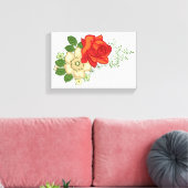 Red Rose en Daisies Canvas Afdruk (Insitu (Woonkamer))