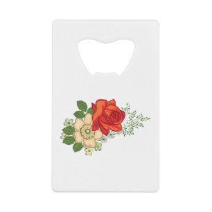 Red Rose en Daisies Creditkaart Flessenopener